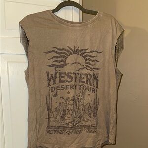 Western Desert Tour Tan Tank Top